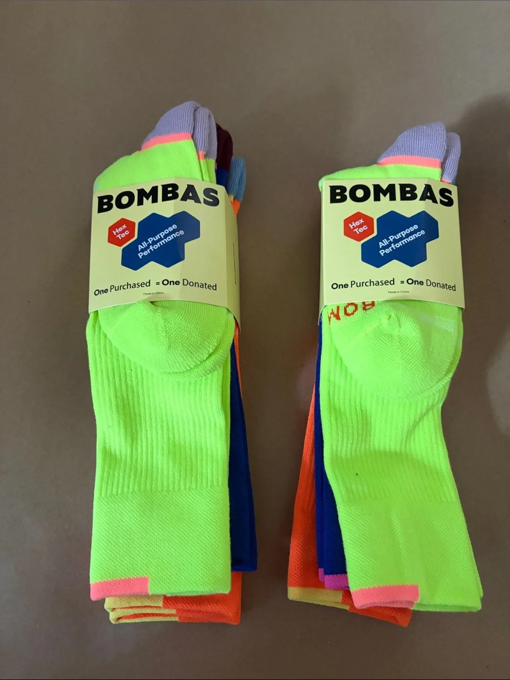 Bombas Youth Neon & Multicolor Athletic Socks - 2 pack (6 pairs)